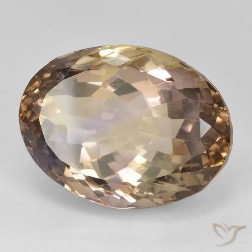 Ametrino Bicolor natural de 20.00 ct, Ovalada, VS