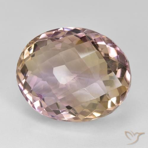 Ametrino Bicolor natural de 19.95 ct, Ovalada, VVS-VS