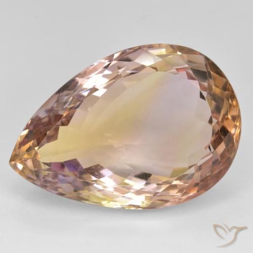 28.98ct Natural Bicolor Ametrino, En forma de pera, VVS-VS