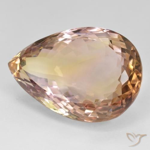 Ametrino Bicolor natural de 28.98 ct, En forma de pera, VVS-VS