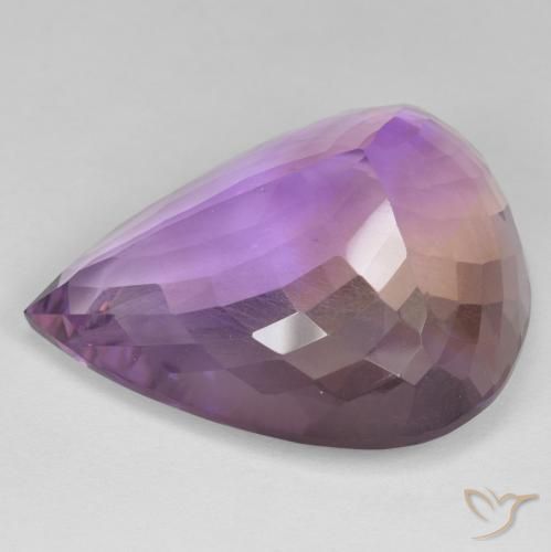 Ametrino Bicolor natural de 33.36 ct, En forma de pera, VVS-VS