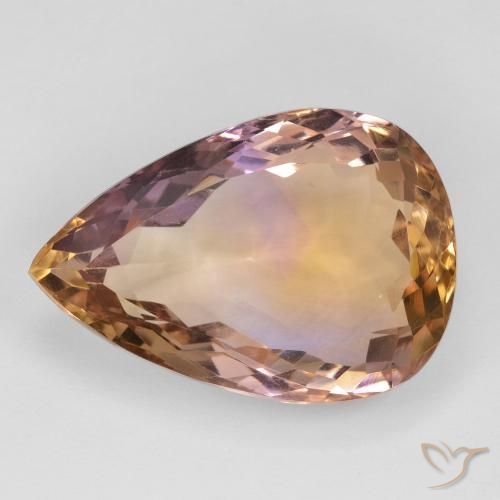 18.63ct Natural Bicolor Ametrino, En forma de pera, VS