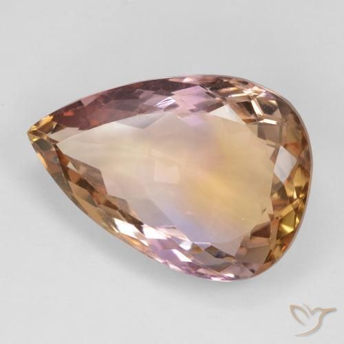 Ametrino Bicolor natural de 18.63 ct, En forma de pera, VS