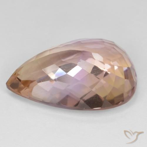 Ametrino Bicolor natural de 18.63 ct, En forma de pera, VS