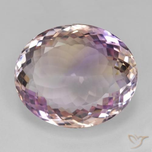 Ametrino Bicolor natural de 25.74 ct, Ovalada, VVS-VS