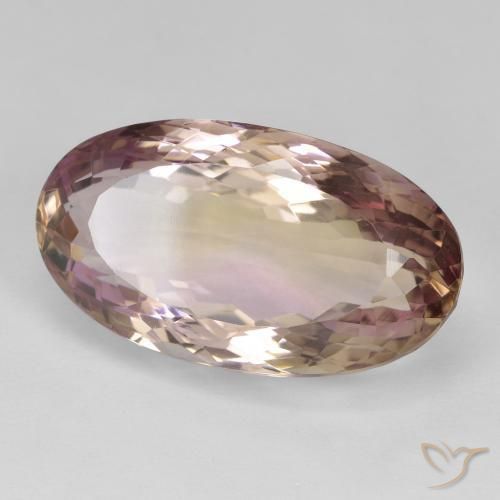 Ametrino Bicolor natural de 19.81 ct, Ovalada, VVS-VS