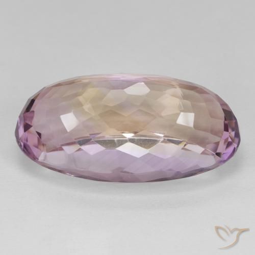 Ametrino Bicolor natural de 19.81 ct, Ovalada, VVS-VS