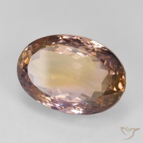 Ametrino Bicolor natural de 17.33 ct, Ovalada, VVS-VS