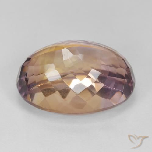 Ametrino Bicolor natural de 17.33 ct, Ovalada, VVS-VS