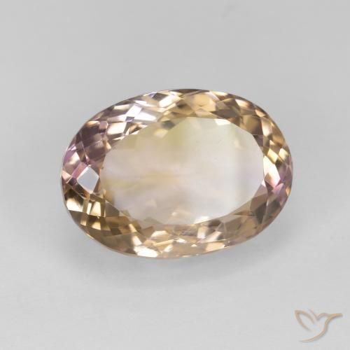 Ametrino Bicolor natural de 16.73 ct, Ovalada, VS