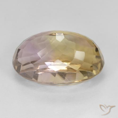 Ametrino Bicolor natural de 14.06 ct, Ovalada, VS