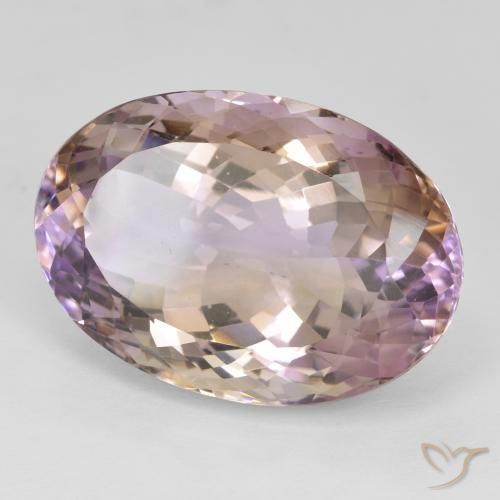 Ametrino Bicolor natural de 24.19 ct, Ovalada, VS