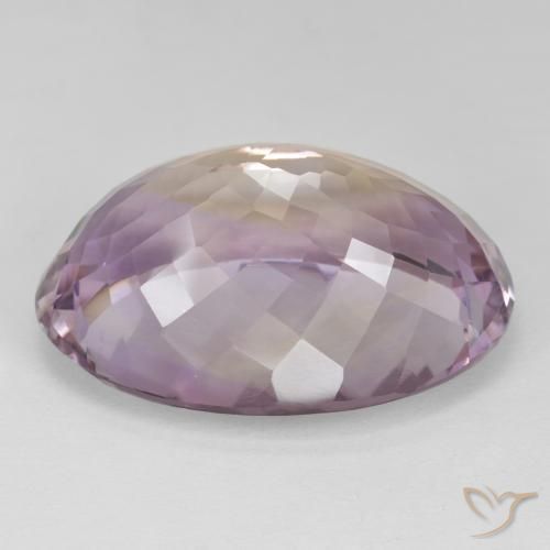 Ametrino Bicolor natural de 24.19 ct, Ovalada, VS