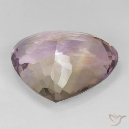 Ametrino Bicolor natural de 25.90 ct, En forma de pera, VVS-VS