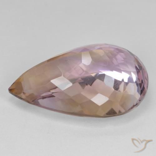 Ametrino Bicolor natural de 23.89 ct, En forma de pera, VS