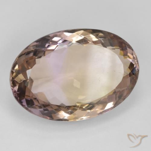 Ametrino Bicolor natural de 24.83 ct, Ovalada, VS