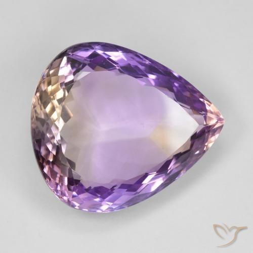 Ametrino Bicolor natural de 23.59 ct, En forma de pera, VS