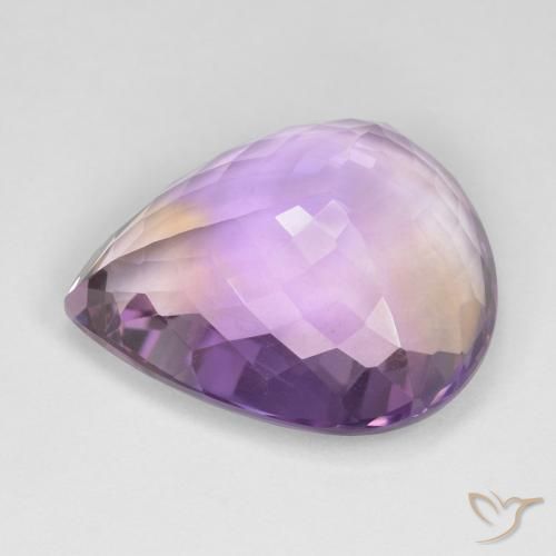 Ametrino Bicolor natural de 23.59 ct, En forma de pera, VS