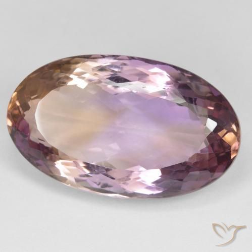 Ametrino Bicolor natural de 24.66 ct, Ovalada, VS