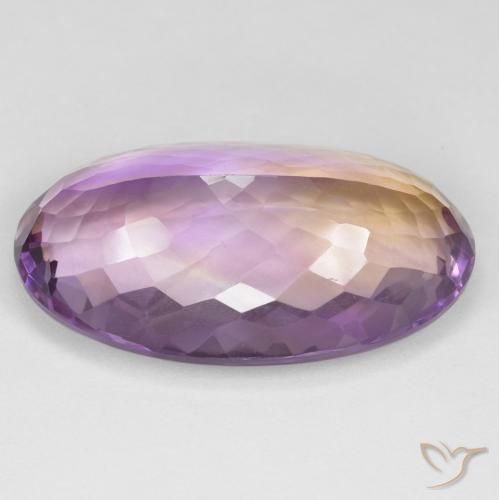 Ametrino Bicolor natural de 24.66 ct, Ovalada, VS