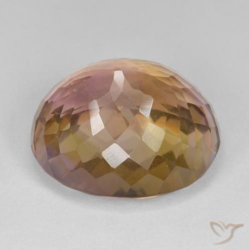 Ametrino Bicolor natural de 18.70 ct, Ovalada, VS