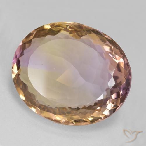Ametrino Bicolor natural de 22.41 ct, Ovalada, VS