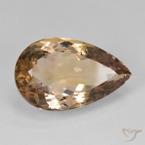 Ametrino Bicolor natural de 17.66 ct, En forma de pera, VS