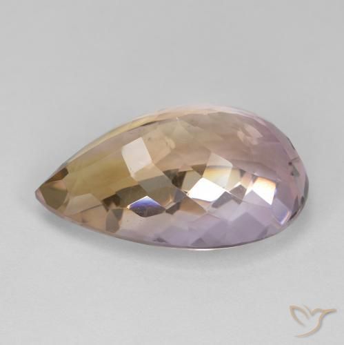 Ametrino Bicolor natural de 17.66 ct, En forma de pera, VS