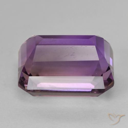 Ametrino Bicolor natural de 9.78 ct, Corte Octágono / Esmeralda, VVS-VS