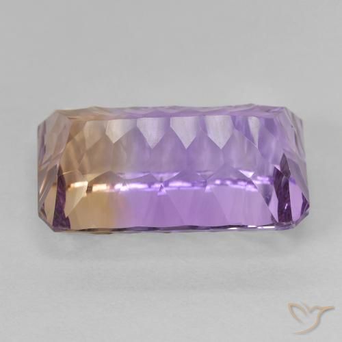 Ametrino Bicolor natural de 9.72 ct, Corte Octágono / Esmeralda, VVS-VS
