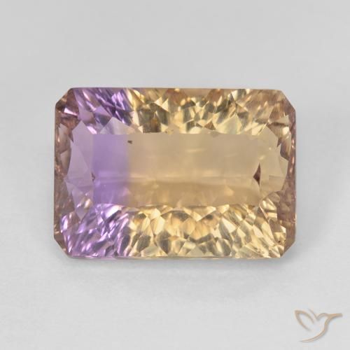 7.09ct Natural Bicolor ametrino, corte esmeralda, VVS-VS