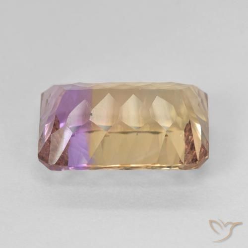 Ametrino Bicolor natural de 7.09 ct, Corte Octágono / Esmeralda, VVS-VS