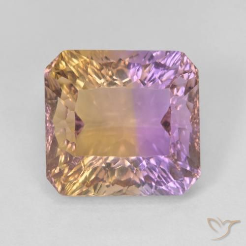 9.05ct Natural Bicolor ametrino, corte esmeralda, VVS-VS