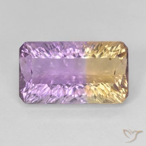 6.56ct Natural Bicolor ametrino, corte esmeralda, VVS-VS