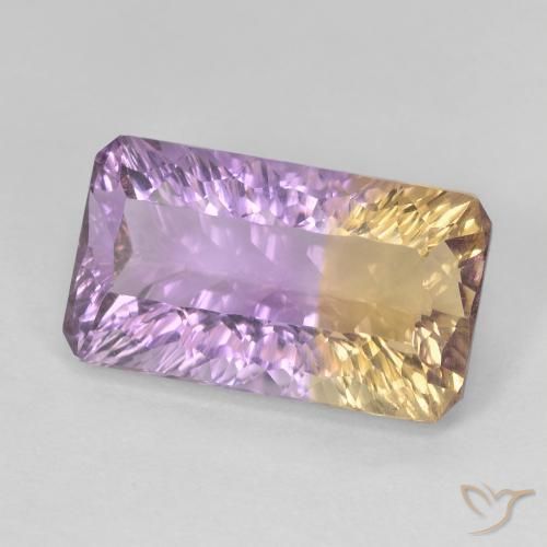 Ametrino Bicolor natural de 6.56 ct, Corte Octágono / Esmeralda, VVS-VS