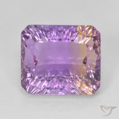 9.15ct Natural Bicolor ametrino, corte esmeralda, VVS-VS