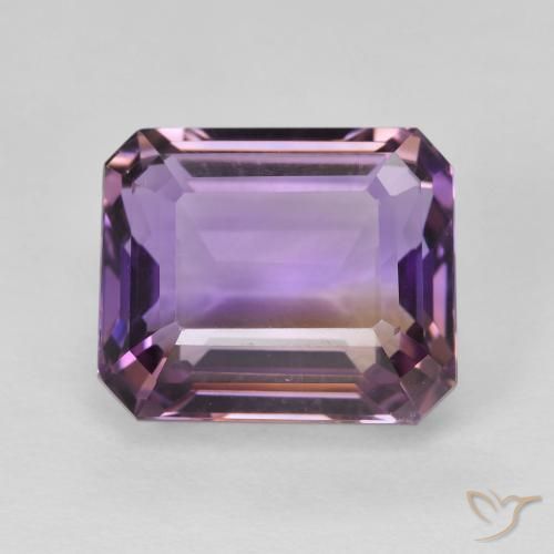 Ametrino Bicolor natural de 8.50 ct, Corte Octágono / Esmeralda, VVS-VS