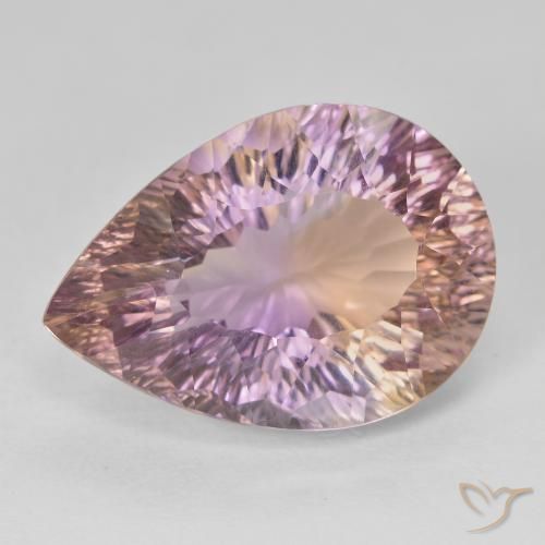 Ametrino Bicolor natural de 13.95 ct, En forma de pera, VVS