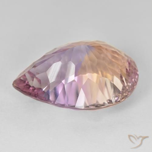 Ametrino Bicolor natural de 13.95 ct, En forma de pera, VVS