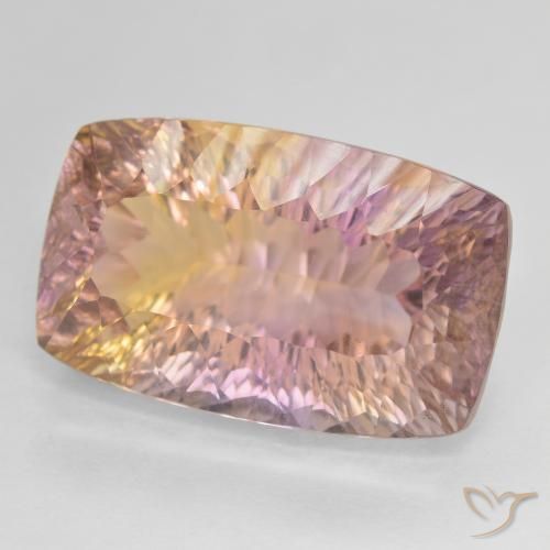 Ametrino Bicolor natural de 19.18 ct, Forma Cojín, VVS