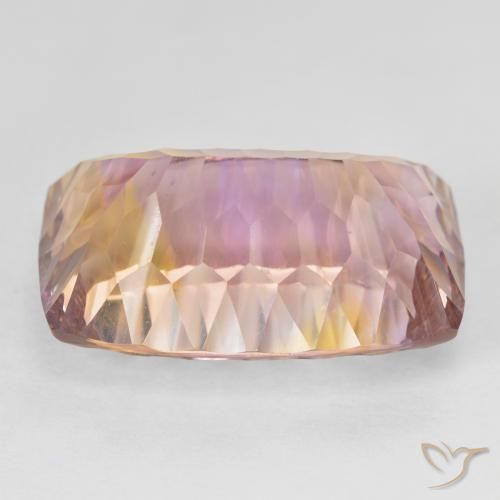 Ametrino Bicolor natural de 19.18 ct, Forma Cojín, VVS