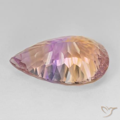 Ametrino Bicolor natural de 16.13 ct, En forma de pera, VVS