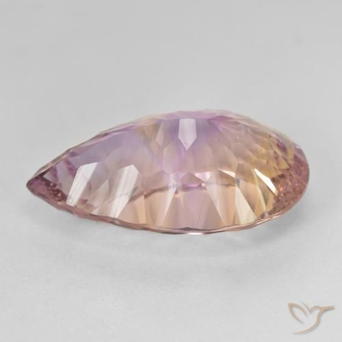 Ametrino Bicolor natural de 12.63 ct, En forma de pera, VVS