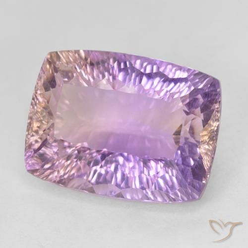 Ametrino Bicolor natural de 13.49 ct, Forma Cojín, VVS