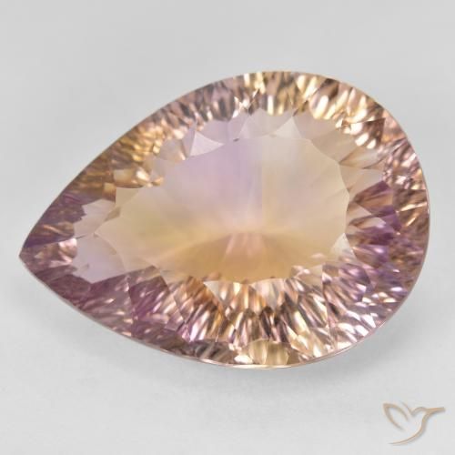 19.08ct Natural Bicolor ametrino, En forma de pera, VVS