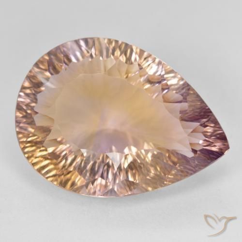 Ametrino Bicolor natural de 19.08 ct, En forma de pera, VVS