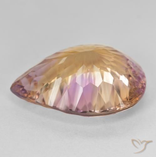 Ametrino Bicolor natural de 19.08 ct, En forma de pera, VVS