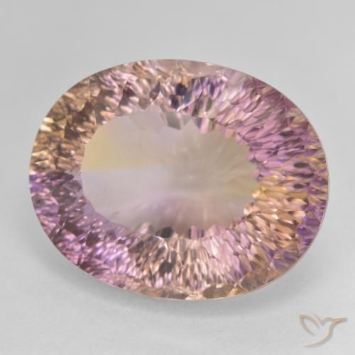 Ametrino Bicolor natural de 21.22 ct, Ovalada, VVS