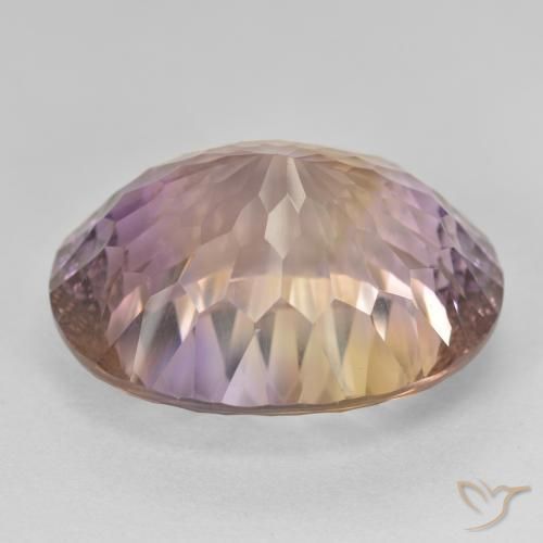 Ametrino Bicolor natural de 21.22 ct, Ovalada, VVS