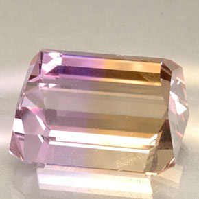 Ametrino amarillo natural de 23,37 ct, corte esmeralda, VVS